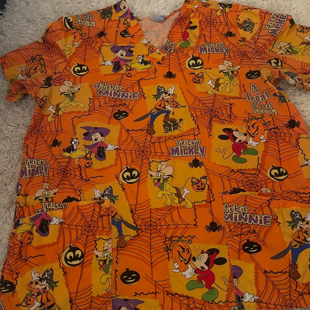 Halloween scrub top